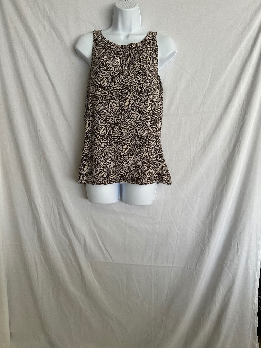 Ann Taylor, brown and cream print tank top, size L